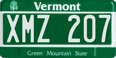 VT license plate XMZ207