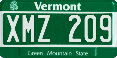 VT license plate XMZ209