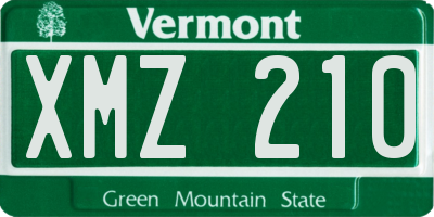 VT license plate XMZ210