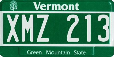 VT license plate XMZ213