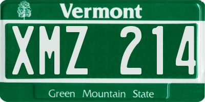 VT license plate XMZ214