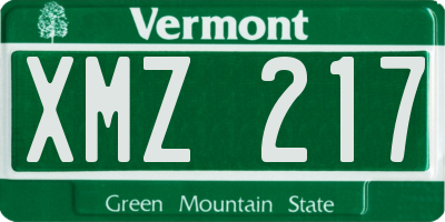 VT license plate XMZ217