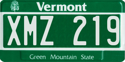 VT license plate XMZ219