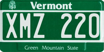 VT license plate XMZ220