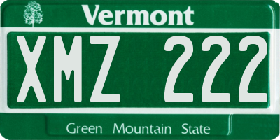 VT license plate XMZ222