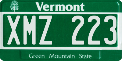 VT license plate XMZ223