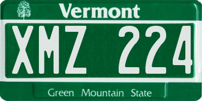 VT license plate XMZ224