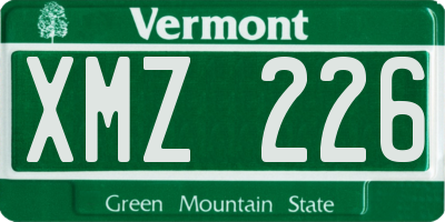 VT license plate XMZ226