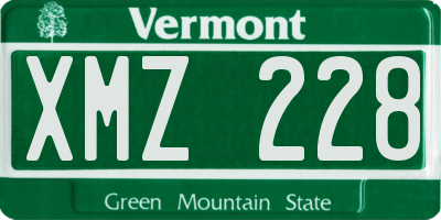 VT license plate XMZ228