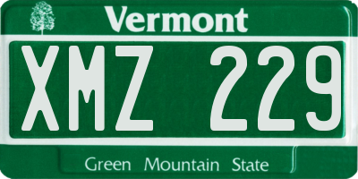 VT license plate XMZ229