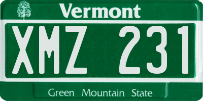 VT license plate XMZ231