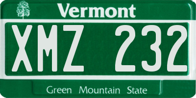 VT license plate XMZ232