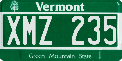 VT license plate XMZ235