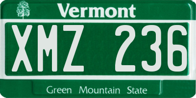 VT license plate XMZ236