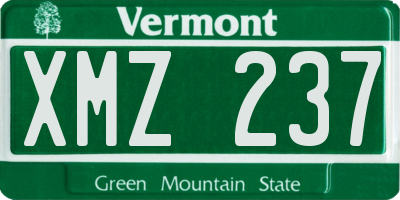 VT license plate XMZ237