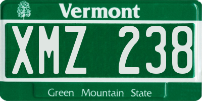 VT license plate XMZ238