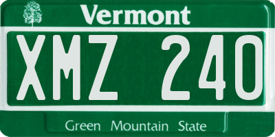 VT license plate XMZ240