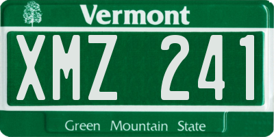 VT license plate XMZ241