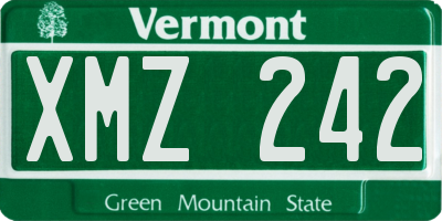 VT license plate XMZ242