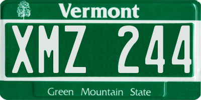 VT license plate XMZ244
