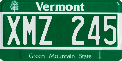 VT license plate XMZ245
