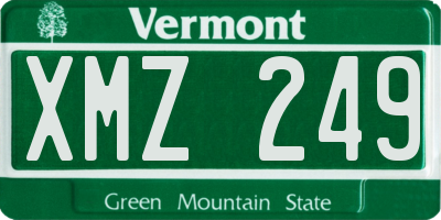 VT license plate XMZ249