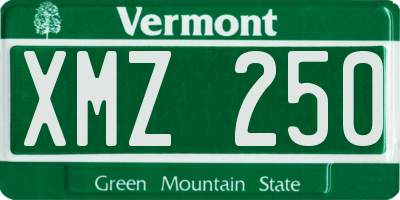 VT license plate XMZ250