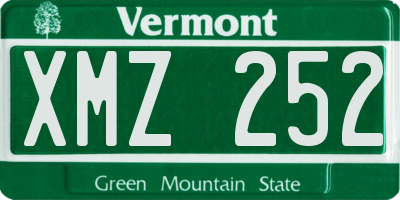 VT license plate XMZ252