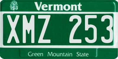 VT license plate XMZ253