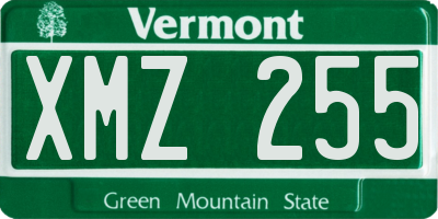 VT license plate XMZ255