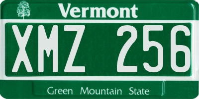 VT license plate XMZ256