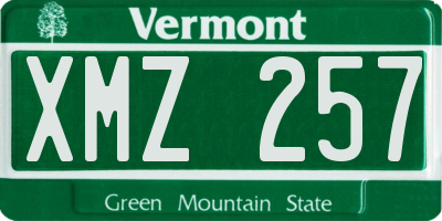 VT license plate XMZ257