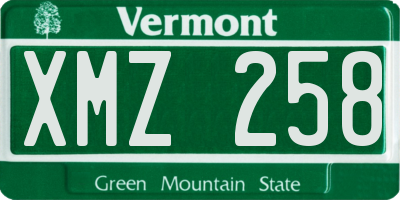 VT license plate XMZ258