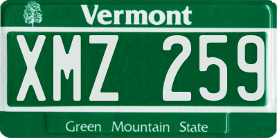 VT license plate XMZ259