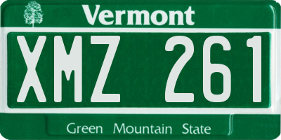 VT license plate XMZ261