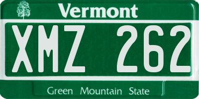 VT license plate XMZ262