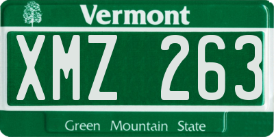 VT license plate XMZ263