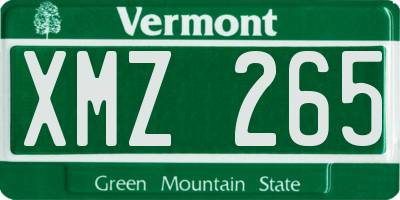 VT license plate XMZ265