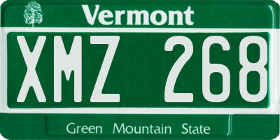 VT license plate XMZ268