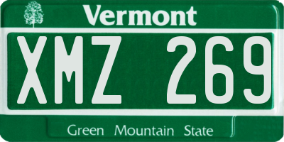 VT license plate XMZ269