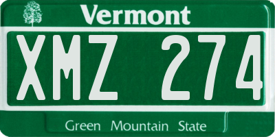 VT license plate XMZ274