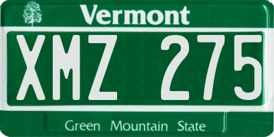 VT license plate XMZ275