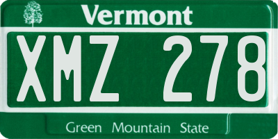 VT license plate XMZ278