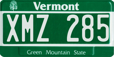 VT license plate XMZ285