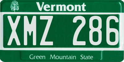 VT license plate XMZ286