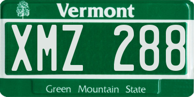 VT license plate XMZ288