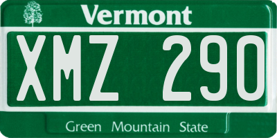 VT license plate XMZ290