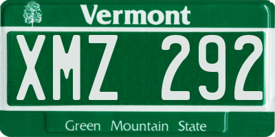 VT license plate XMZ292