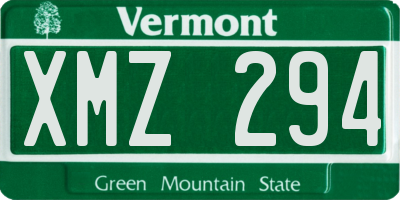 VT license plate XMZ294