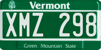 VT license plate XMZ298